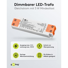 Goobay LED transformer 12 V (DC) / 30 W dimmable, 12 V DC for LEDs up to 30 W total load