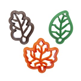 Decora 0255165 Autumn Leaves Plastic Cutters Ideal Set for Decorating Sugar Paste or Gum Paste Made in Italy Original Design Pack of 3