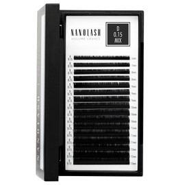 Nanolash Eyelash Extensions for Volume Technique, Eyelashes for Professional Extension (0.15 D, Mix 6-13 mm)