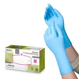 TRONEX 1000 Pcs 9099 Powder Free XS - XL 12" Long Cuff 5 Mil Thick Nitrile Exam Glove Chemo-Rated Extended Medical Gloves (1000, Medium)