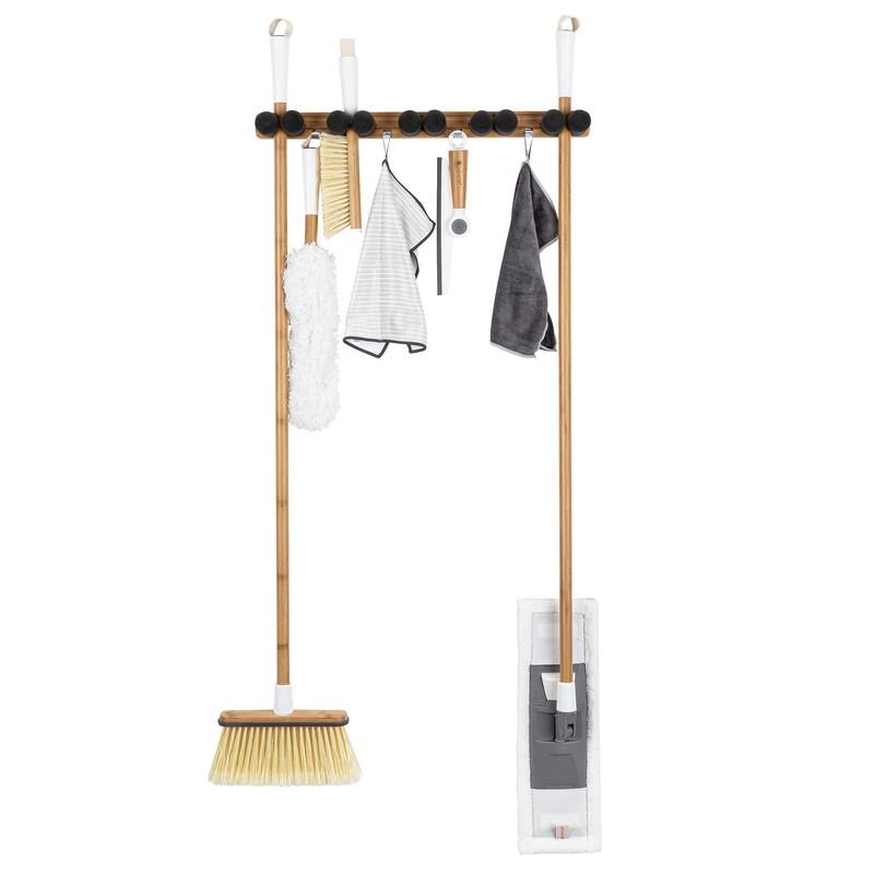 Full Circle Get A Grip, Wall-Mounted Mop and Broom Organizer,