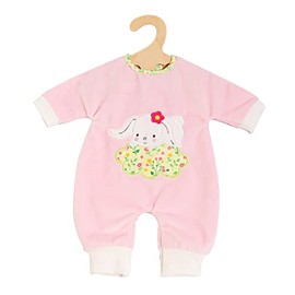 Heless 1381 Doll Clothes in Bunny Lou Design, Fluffy Romper with Rabbit Applique, Floral Pattern for Dolls and Cuddly Toys of Size 28-35 cm