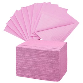 PEPAX Dental Bibs - Pack of 50 Tattoo Dental Bibs 45.5 x 33 cm 3-Layer Waterproof Tattoo Tablecloths Tray Clean Pad Multi-Purpose Pink Tattoo Bibs