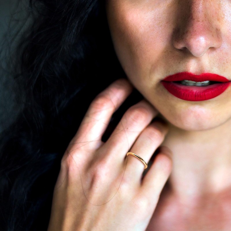 Jknel 1.6mm Thick 14K Gold Vermeil Rings for Women, Thin