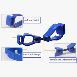 MiaLover Pack of 5 Glove Holder Tarp Clip, Glove Clips, Grabber Catcher Glove Holder, Glove Holder for Work Gloves, Fire Brigade, Tree Market, Garden (Blue