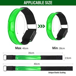Molbory LED Bracelet USB, Pack of 2 LED Reflective Band Light Bracelet Running Bracelet Light Strip Children's Light Strips Reflective Band Light for Jogging Running Running Sports