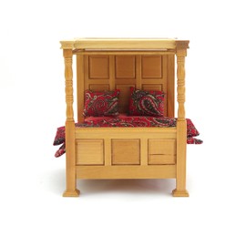 1/12th Scale Panel 4 Poster Bed Dolls House Bedroom Furniture