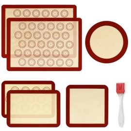 LuxDuo Silicone Baking Mat Set of 6, Non Stick Food Grade Sheet Set
