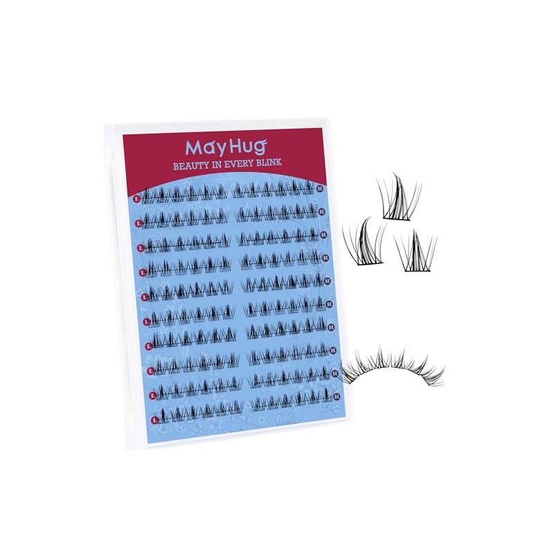 Mayhug Eyelash Extensions, 120 Pieces, D Curl Individual Eyelashes, DIY