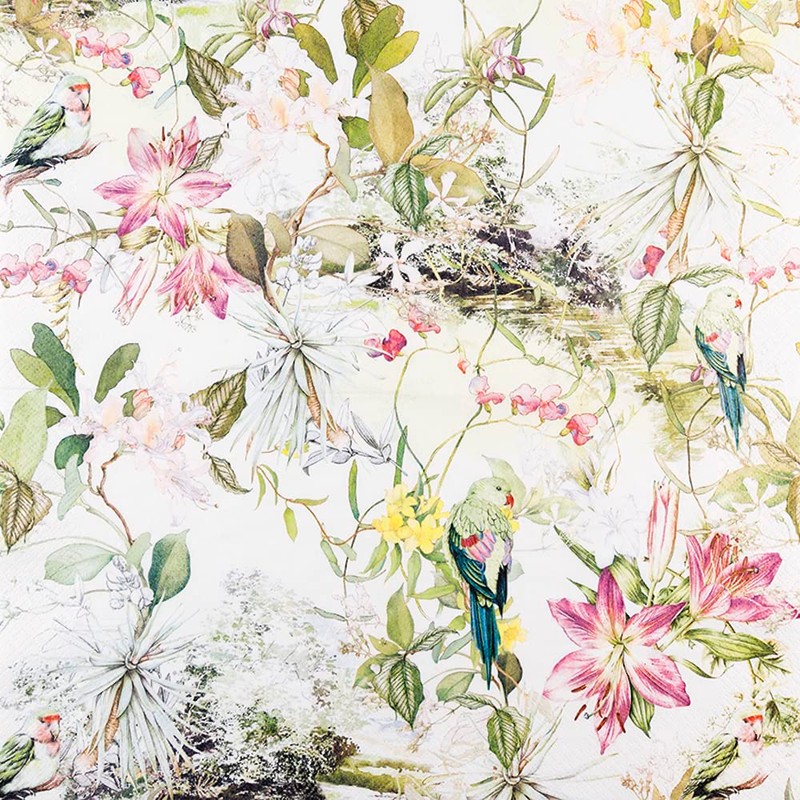 Home Fashion Lunch Napkin Flora and Fauna 33X33 cm, Multi-Colour,