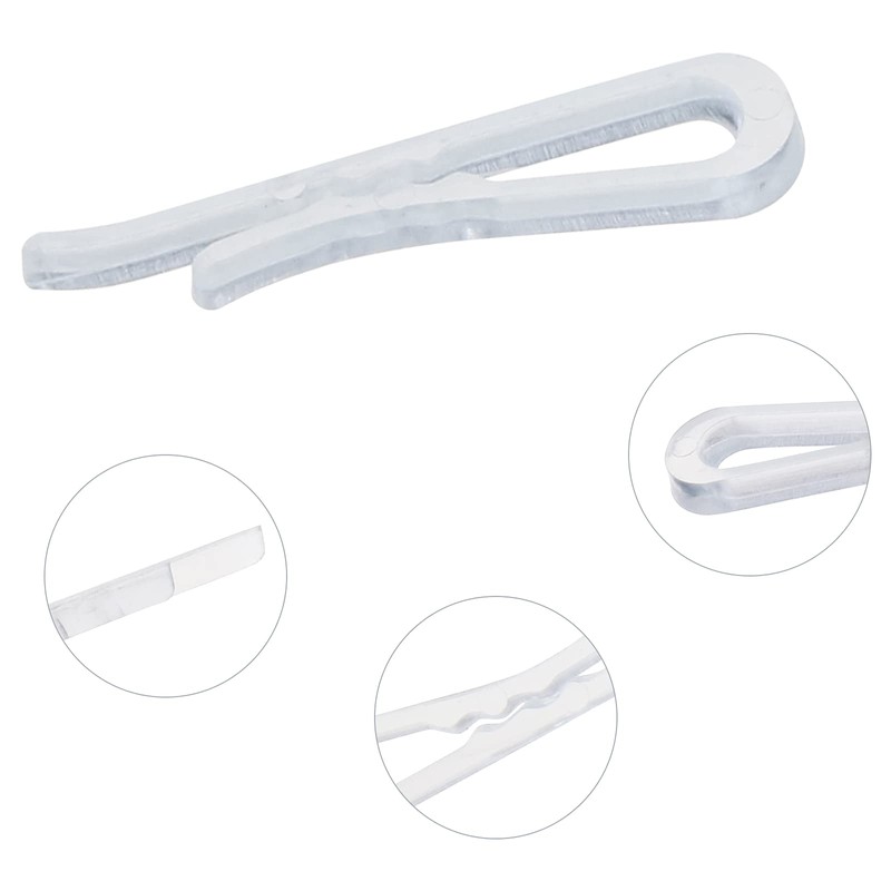 200 Pcs Plastic Alligator Clips Garment Clips with Teeth Clear