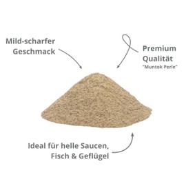 Boomers Gourmet - Ground White Pepper - Muntok Pepper from Indonesia - Muntok Pearl Pepper - Creamy White Pepper - Premium Ground Pepper - Spice Jar 11.5 cm - 100 g