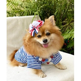 DroolingDog 3 Packs Striped Dog Shirts for Small Dog Girls Boys Dog Clothes Striped Puppy T Shirts Pet Tee Shirt for Dogs, Small, Pack of 3