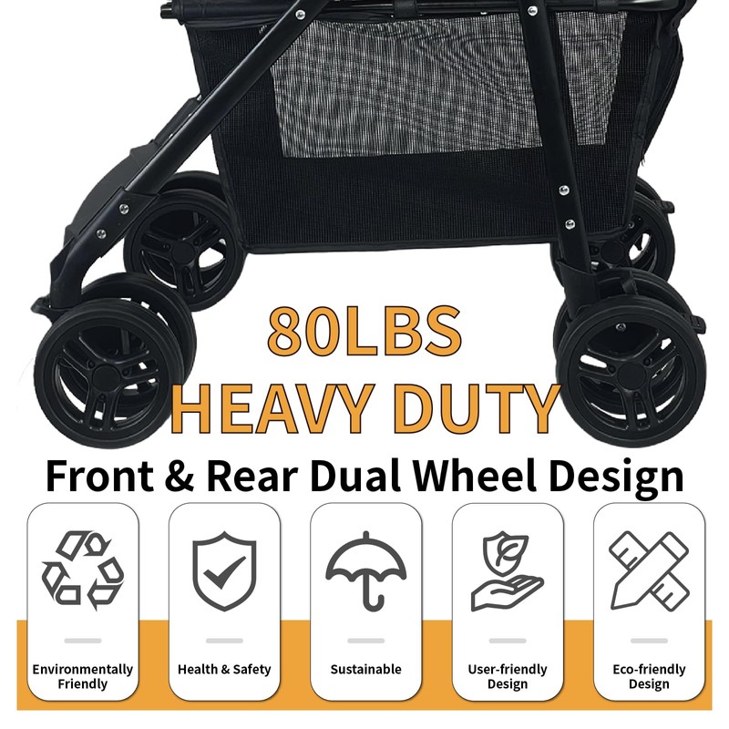 Newly Upgraded Portable Shopping Cart, 80 lbs Foldable Personal Grocery