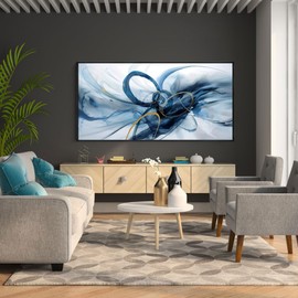 XLSJERST Large Wall Art - Blue and White Picture for Living Room Modern Abstract Canvas Wall Decor Artwork for Office Bedroom Home Decoration