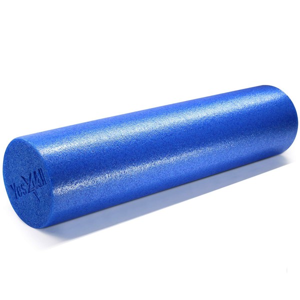 Yes4All Premium USA Medium Density Round PE Foam Roller for Physical Therapy - 24inch (Blue) ZVTJ