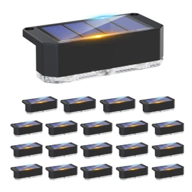 Peasur Solar Fence Lights Outdoor, 20 Pack Step Light Solar Powered, Waterproof LED Deck Lights for Stairs Railing Yard Patio Outside(Warm White)