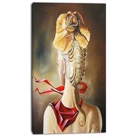 Designart Girl with Surreal Hat-Portrait Digital Art Canvas Print-20x40, 20x40