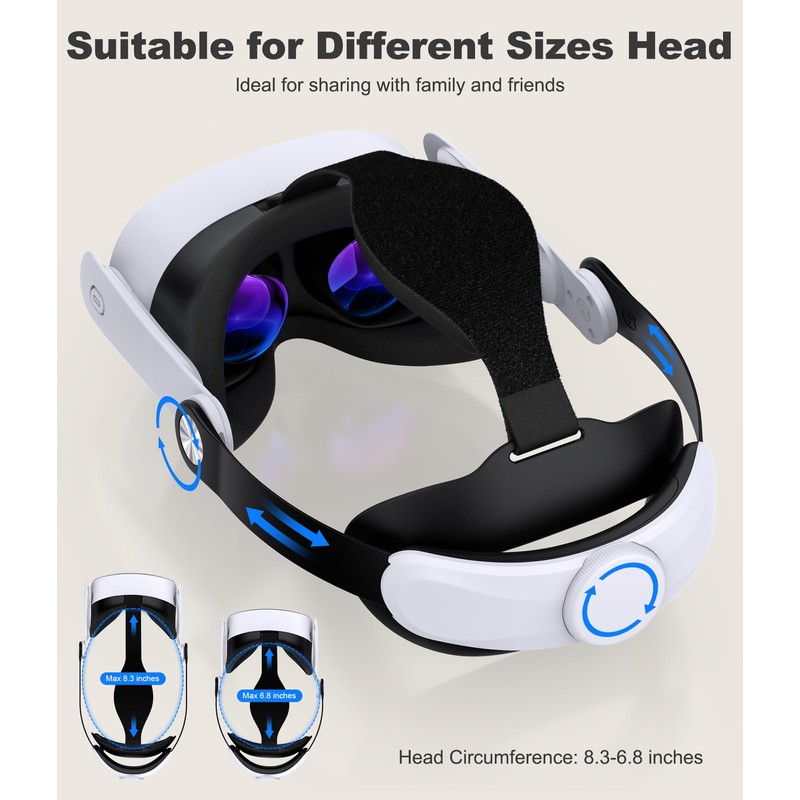 Lightweight Headstrap Compatible with Quest 3/3S/Quest 2, Comfortable Magnetic VR