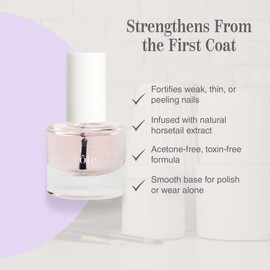 Côte Beauty Nail Strengthening Base Coat, Smooths Nails with Horsetail Extract, Vegan, Cruelty-Free, Fast Drying Nail Strengthener Base Coat, Primer for Polished Nails, 0.27 fl oz (8 ml)