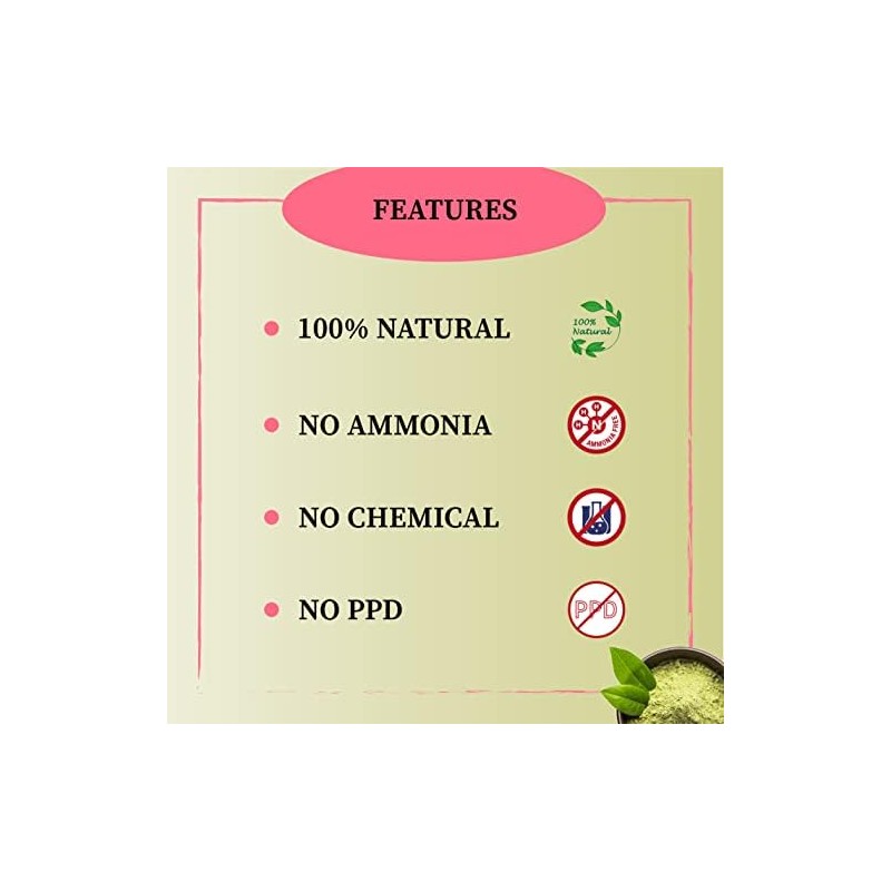 Original Indian Pure and Natural Henna (Mehndi) para cabello –