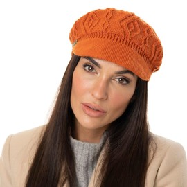 Seeberger Annelie Knit Newsboy Cap Women, rust