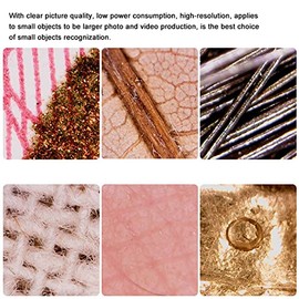 Microscopio digital USB, mini cámara endoscopio de aumento 1600X con 8 LED y soporte de metal para microscopio, compatible con Android, , ventana 7 8 10 para niños, estudiantes y