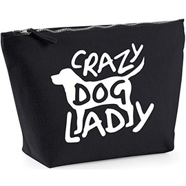 Hippowarehouse Crazy Dog Lady printed make up cosmetic wash bag 18x19x9cm