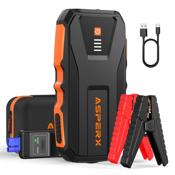 AsperX AsperX Starthilfe Powerbank (Bis Zu 10,0L Benzin oder 8,0L