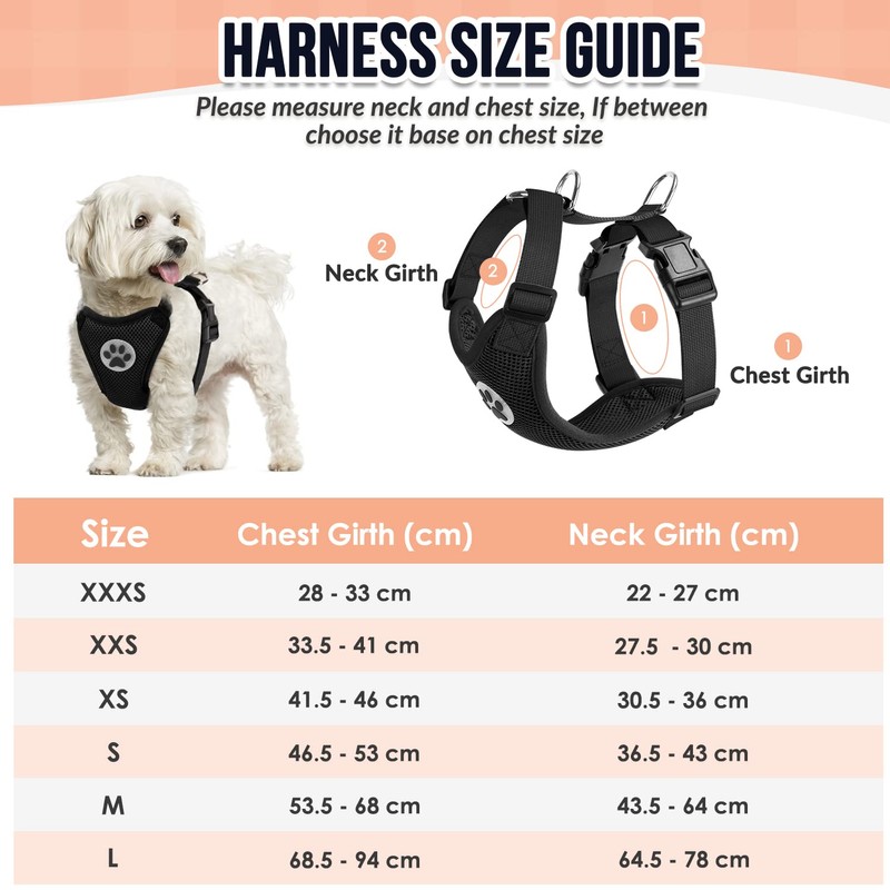 SlowTon Dog Car Vest Harness Multifunction Adjustable Double-Ring Breathable Mesh