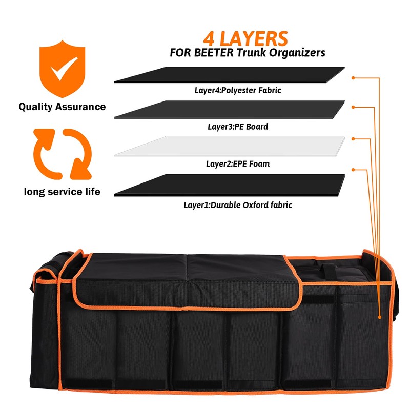 EAROND Large Trunk Organizer with Cooler, 3 Compartments SUV Cargo