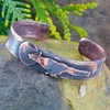 American Made Rustic Copper Cuff Bracelet – Running Fox Motif