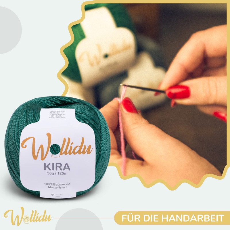 Wollidu Kira 100% Cotton for Knitting and Crocheting 10 x