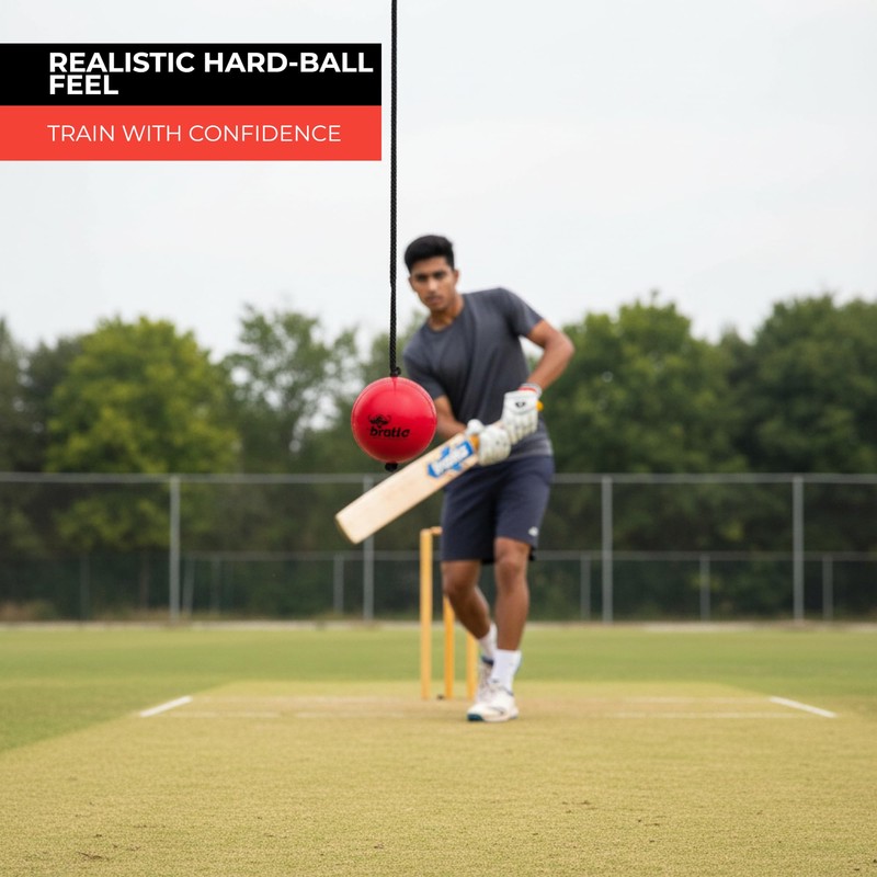 Bratla Hanging Cricket Practice Ball with String – Hard PVC