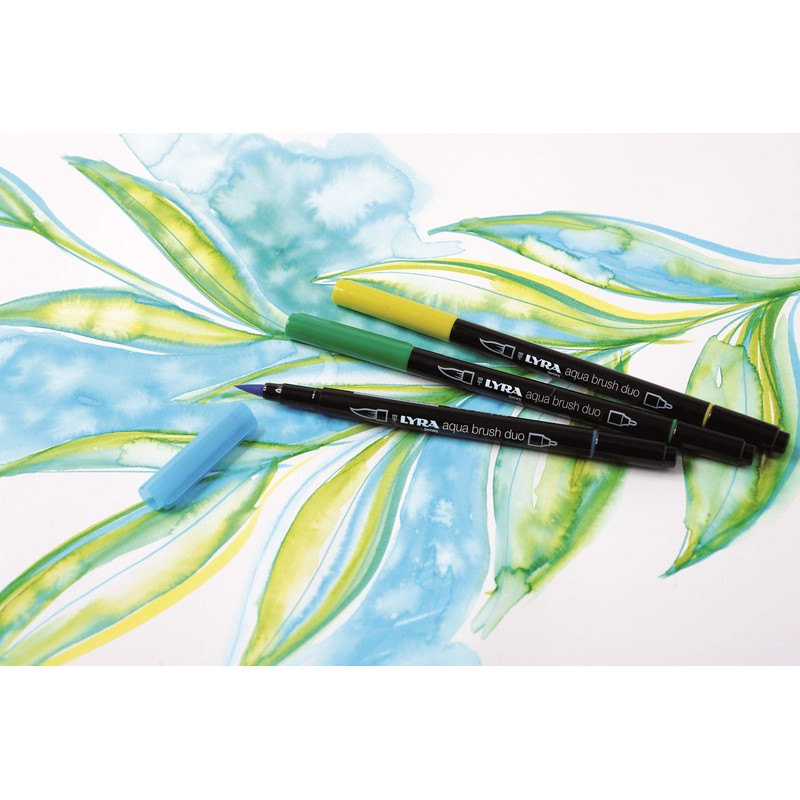 Lyra Aqua Brush Duo Brush Painters, Felt Tip Pens, Wiesengrün,