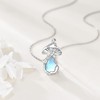 YAFEINI Mushroom Necklace Moonstone/Moss Agate/Malachite/Labradorite/Turquoise/Amber/Larimar/Black Onyx/Lapis Lazuli/Peridot/Opal Sterling Silver Mushroom