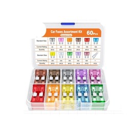 Dtmeng120 Stück Auto-Sicherungen Set, 2A,3A,5A,7.5A,10A,15A,20A,30A,35A,40A Sortiment mit Aufbewahrungsbox Stecksicherungen PKW Flachstecksicherung Autosicherungen Set Gemischt（Standard-120 Stück)
