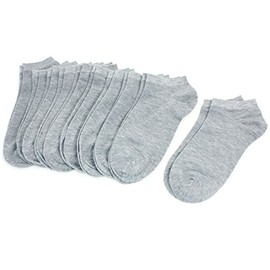 Allegra K 10 Pairs Pure Stretchy Low Cut Ankle Socks Hosiery Gray for Men