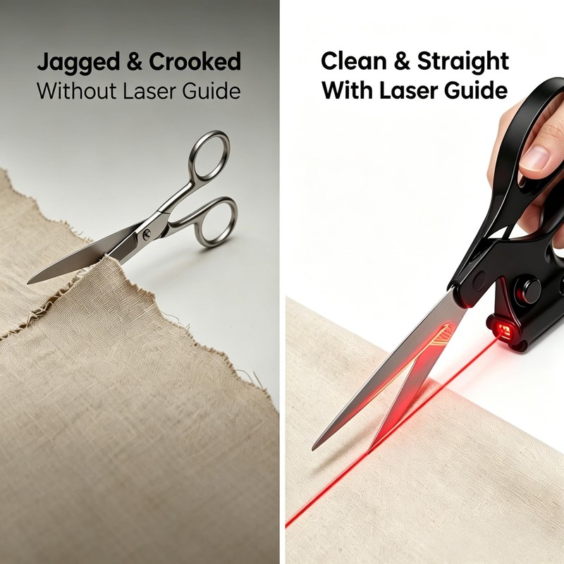 2026 Upgraded Laser Guided Scissors for Fabric Cutting, Cuts Straight