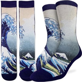 Good Luck Sock Men's The Great Wave off Kanagawa Socks, Adult