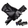 Guantes de Piel para Hombre, Guantes Negros de Cuero con