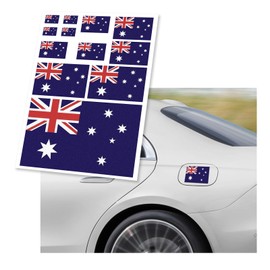 Dickno American Flag Decal, Patriotic Reflective Stripe USA Flags Car Sticker with Multiple Size, Waterproof Universal American Vehicle Decal Sticker for Car Helmet Laptop (Australia, Rectangle)