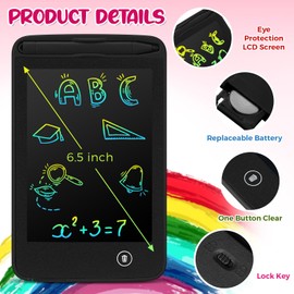 Zhehao 12 Pcs LCD Writing Tablet Drawing Board Doodle Board Educational Toys Erasable Electronic Painting Learning Pads Gift for Age 3-8 Years Old Girls Boys(Dark Color, 6.5 Inch Screen)