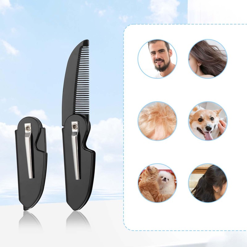 4 Pack Folding Mustache Comb Portable Beard Comb Fine Teeth