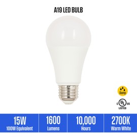 Westinghouse Lighting 5306000 15 Watt (100 Watt Equivalent) A19 Soft White LED Light Bulb, Medium Base
