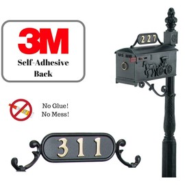 2" Brass Solid Brass Number 6 for House, Doors, mailboxes, Offices, Floating & Self Adhesive Williamsburg Font – by GSi…