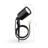 Ledvion LED Garden Spotlight Aluminium, IP65, GU10 Socket, 1 m