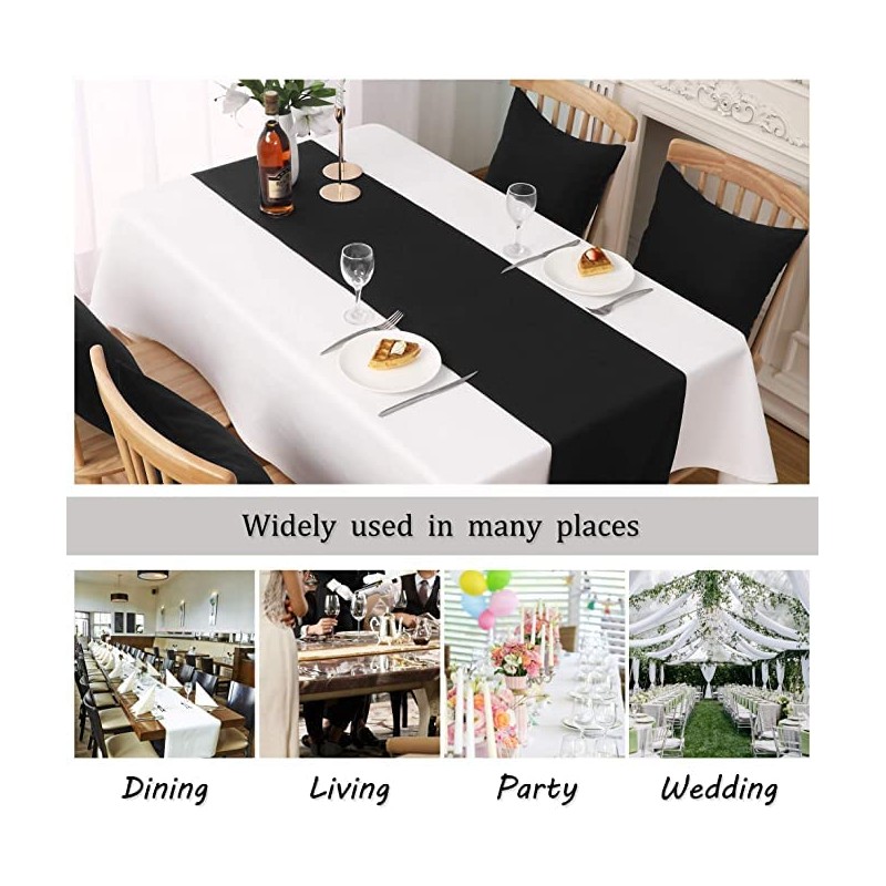LivinEase Table Runner 42 x 240 cm - Black Cotton