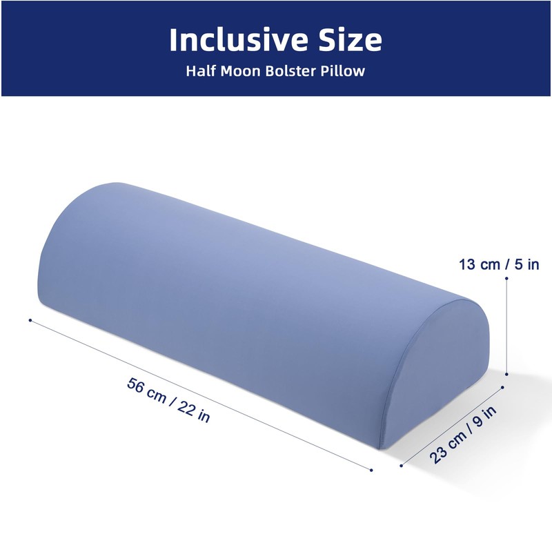 Ruizman Knee Pillow for Back Sleeping - Half Moon Bolster