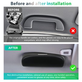 GAFAT Sunglasses Holder Glasses Case for 2019-2024 Toyotα C-HR RAV4 Yaris Cross Corolla Cross Camry Rise Daihatsu Rocky TAFT Tafuto 2020-2024, Compatible with Toyota Accessories (Black)